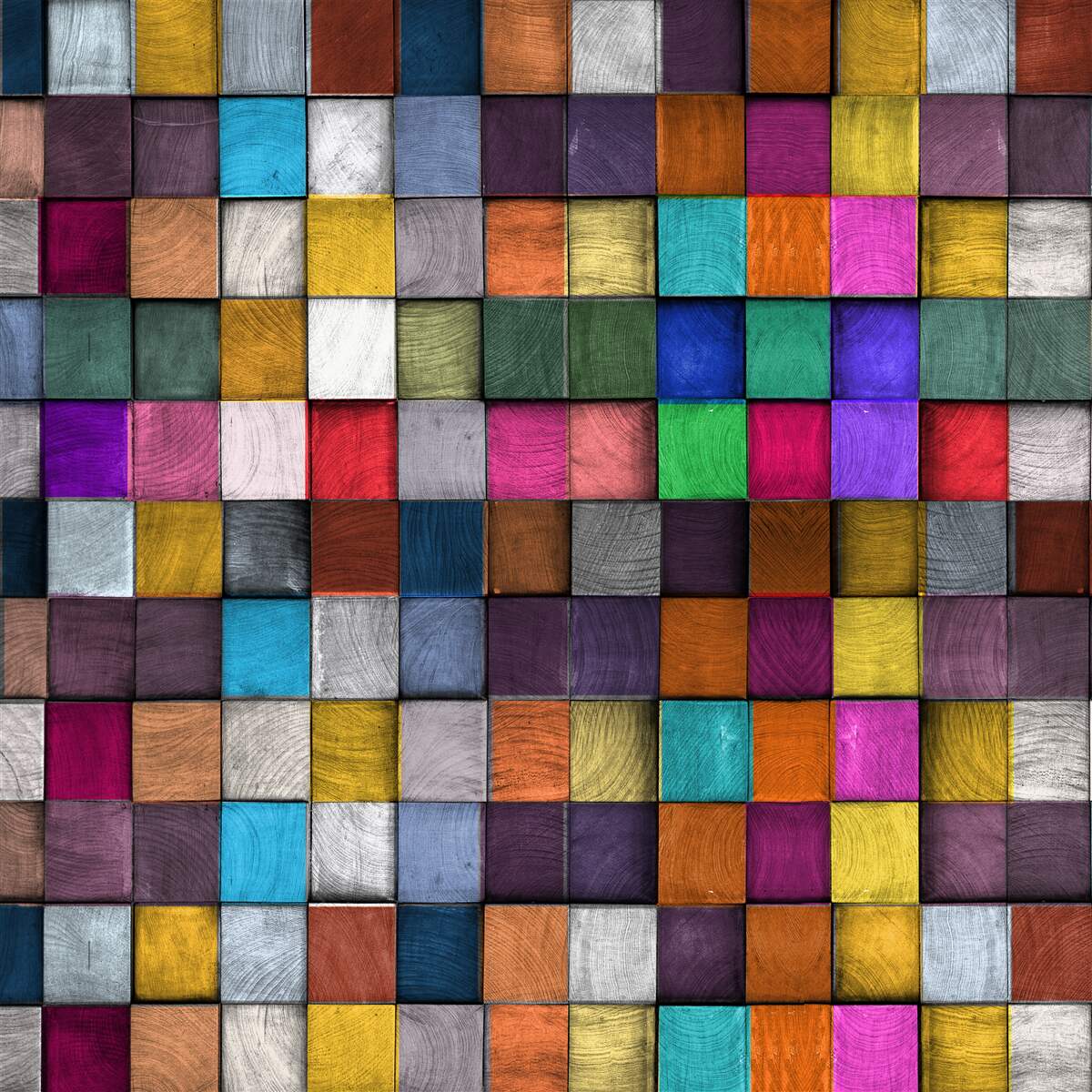 Papier peint carrés multicolores saturés
