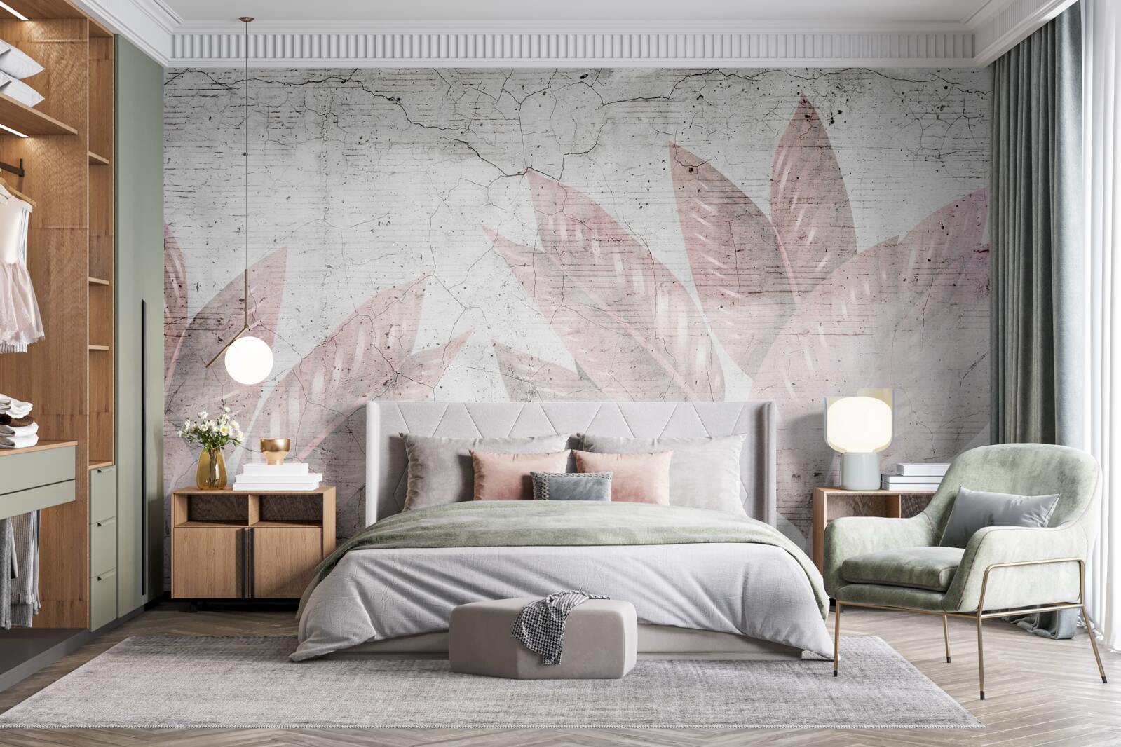 Papier peint fougère aquarelle