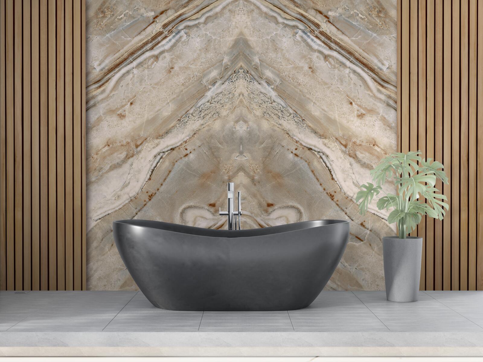 Papier peint bois vertical avec marbre clair