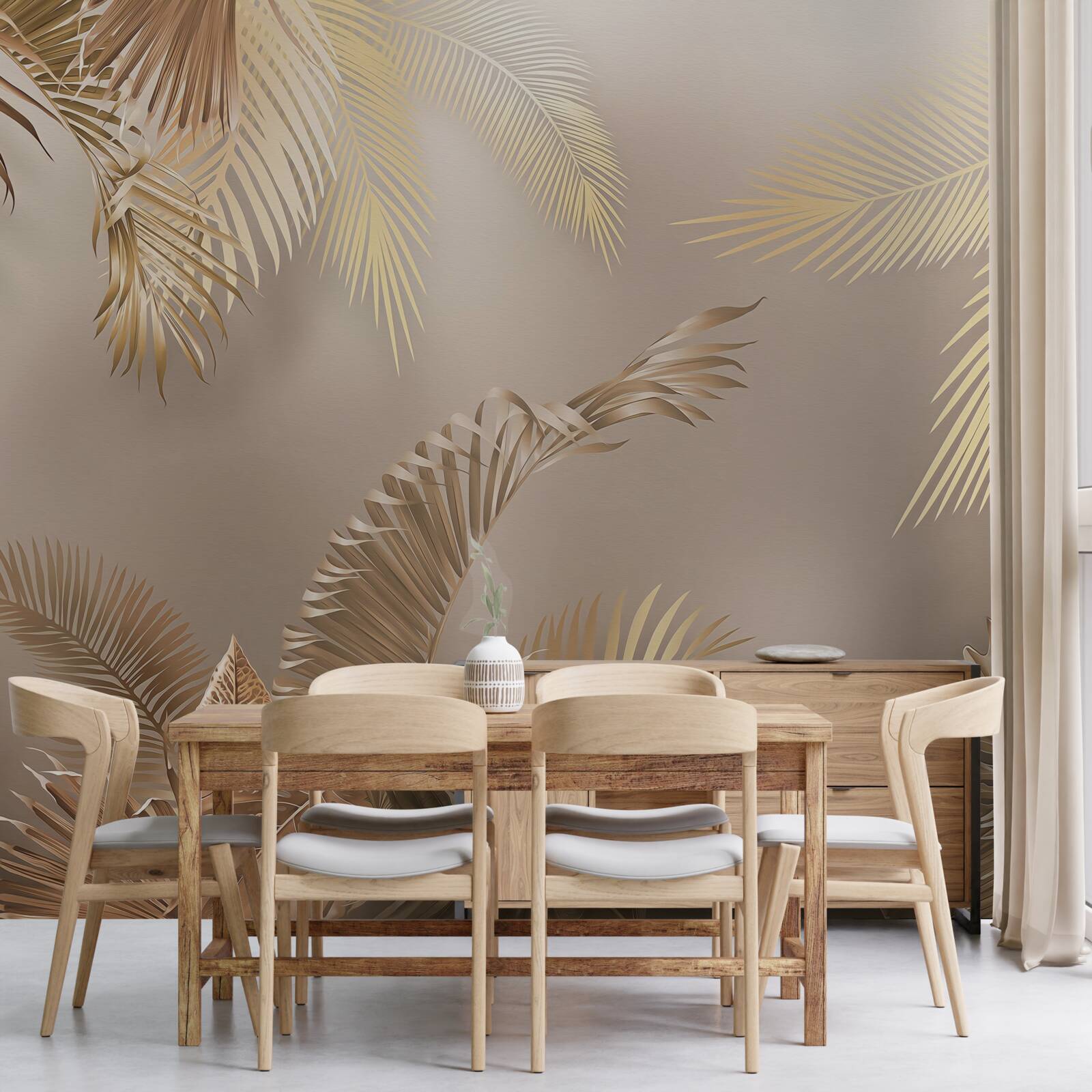 Papier peint grandes feuilles de fougère