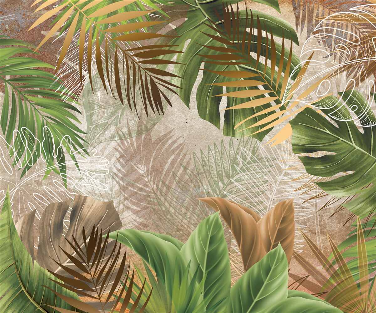 Papier peint les grandes feuilles des forêts tropicales