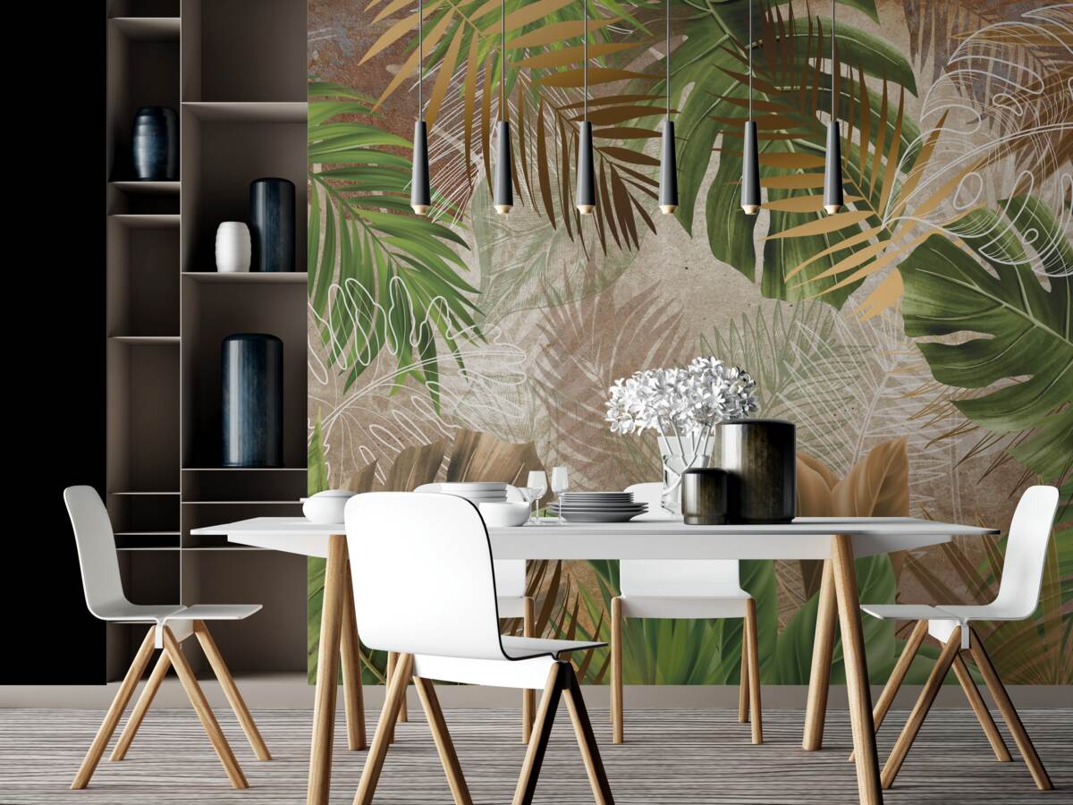 Papier peint les grandes feuilles des forêts tropicales