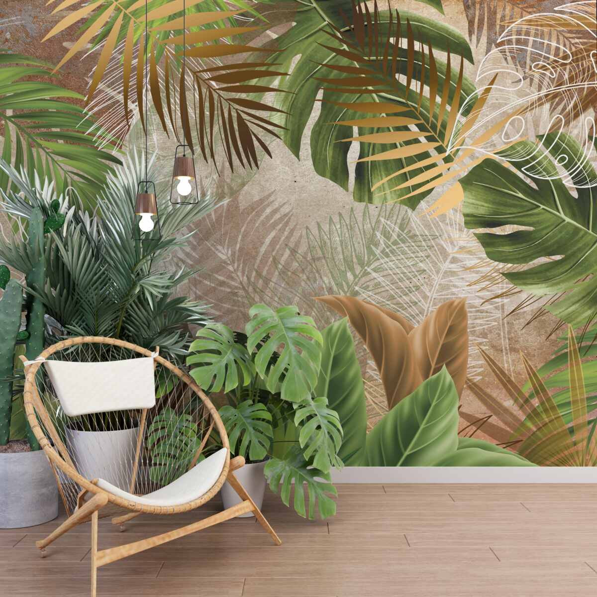 Papier peint les grandes feuilles des forêts tropicales