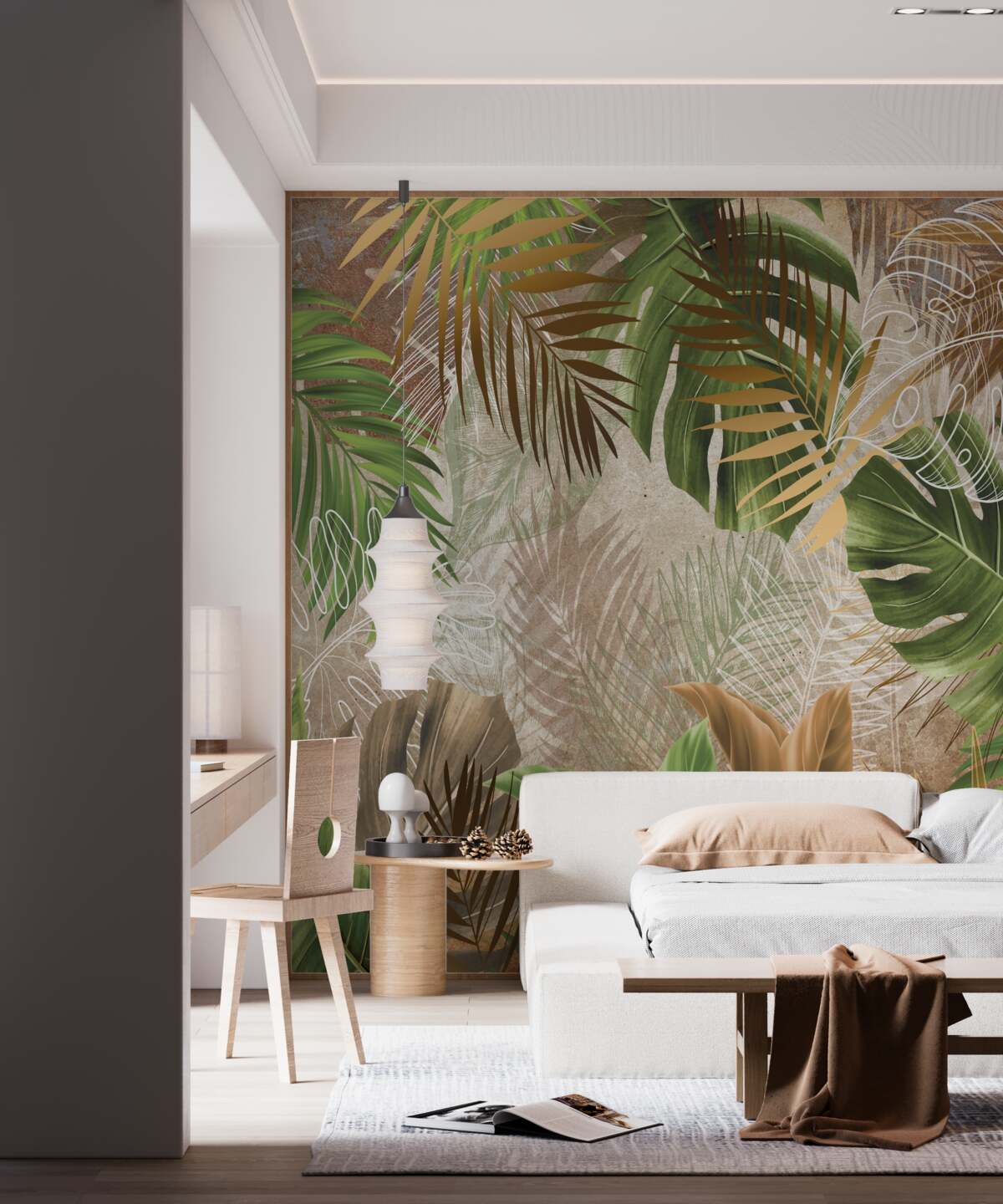 Papier peint les grandes feuilles des forêts tropicales