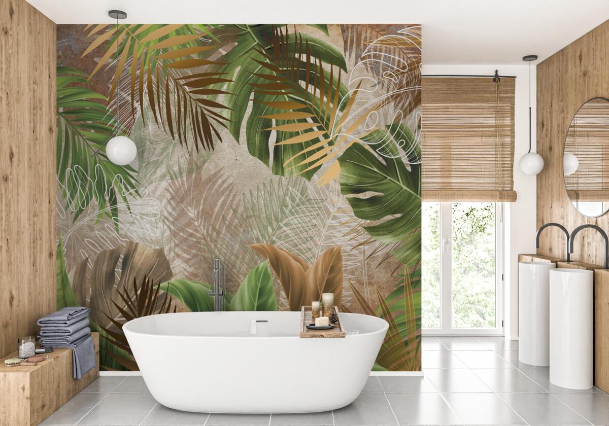 Papier peint les grandes feuilles des forêts tropicales