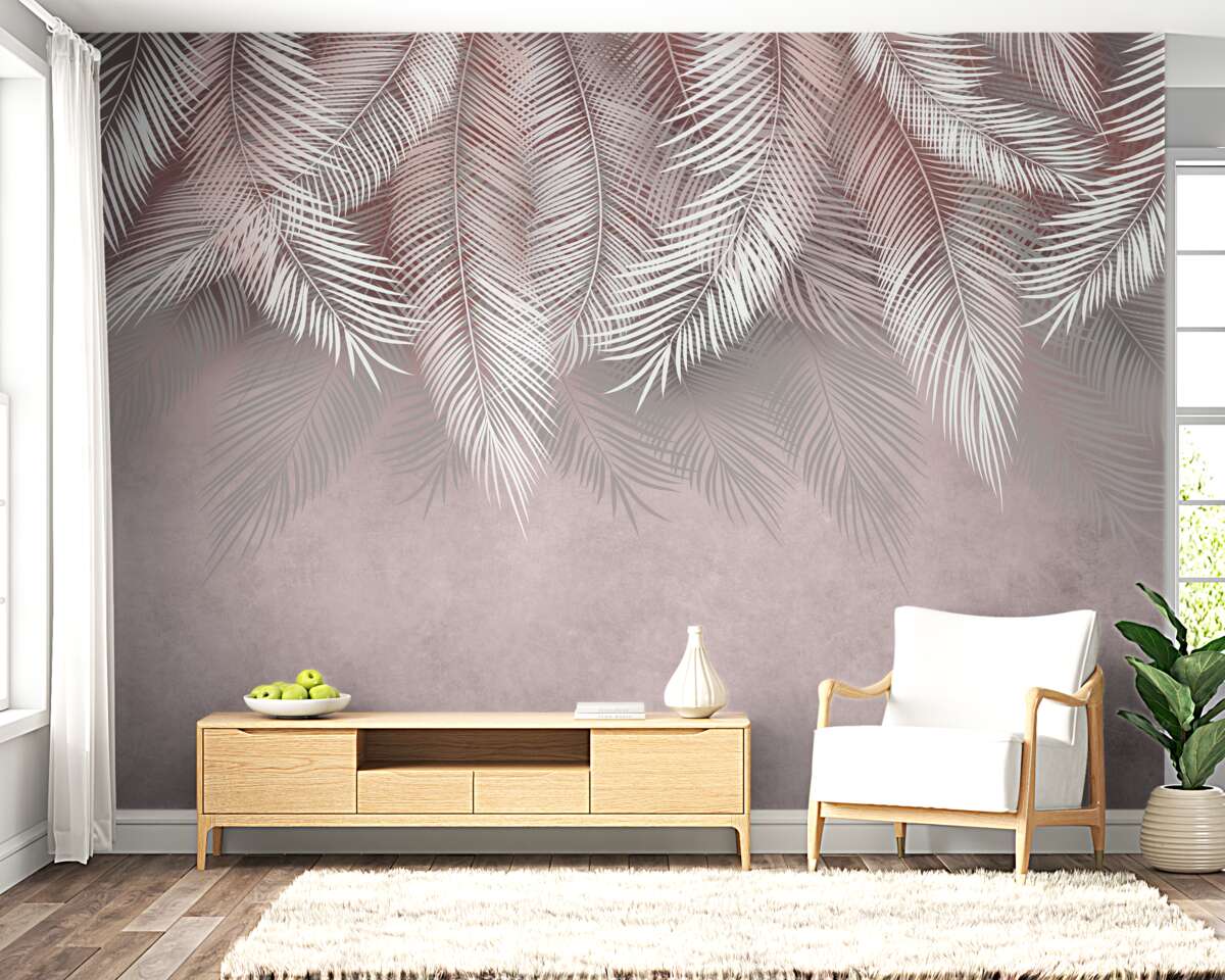 Papier peint des fougères légères qui pendent