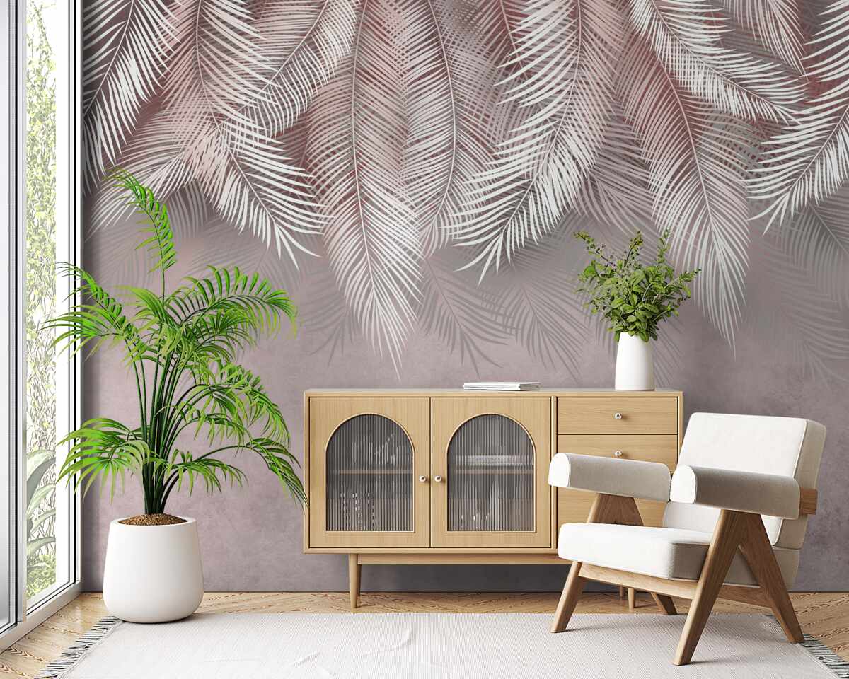 Papier peint des fougères légères qui pendent