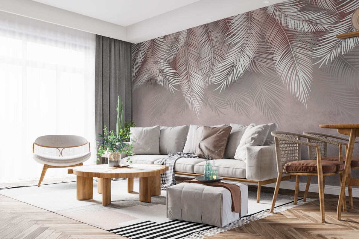 Papier peint des fougères légères qui pendent