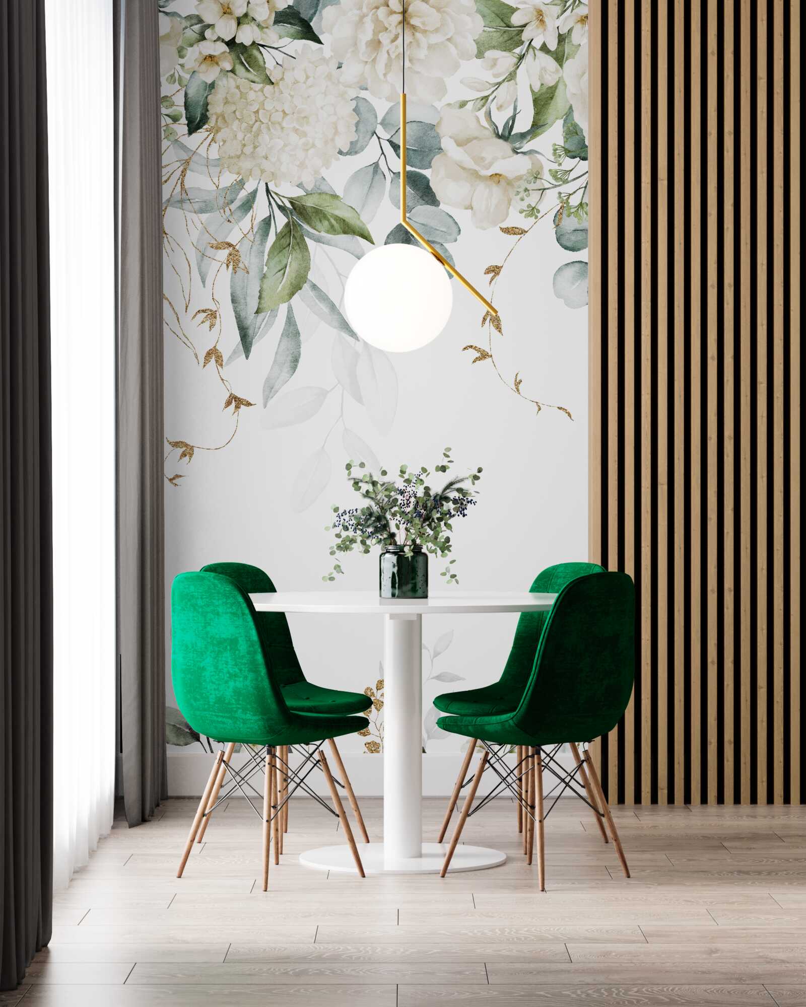 Papier peint des roses éclatantes et des lilas pâles