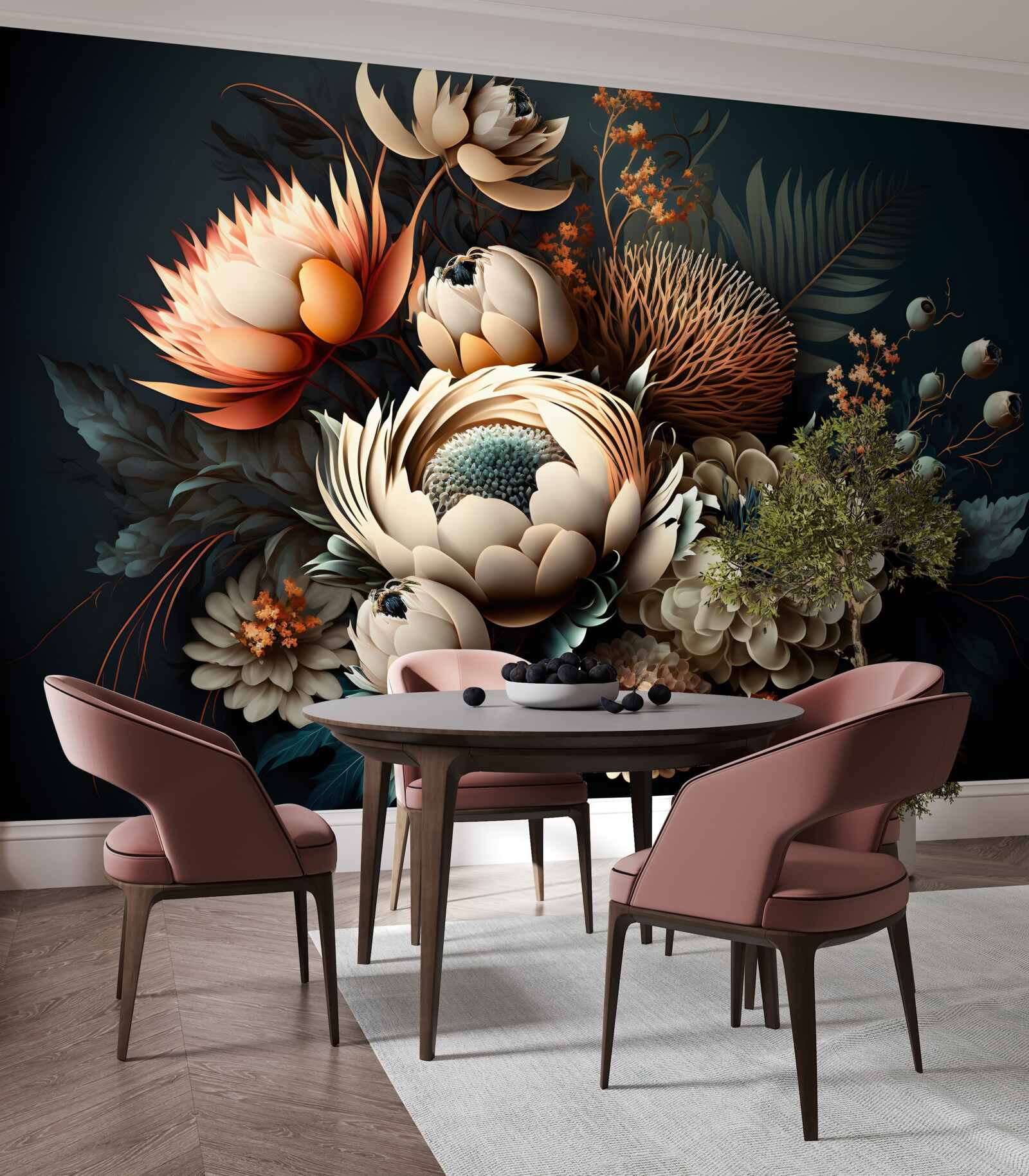 Papier peint bouquet de fleurs d'automne