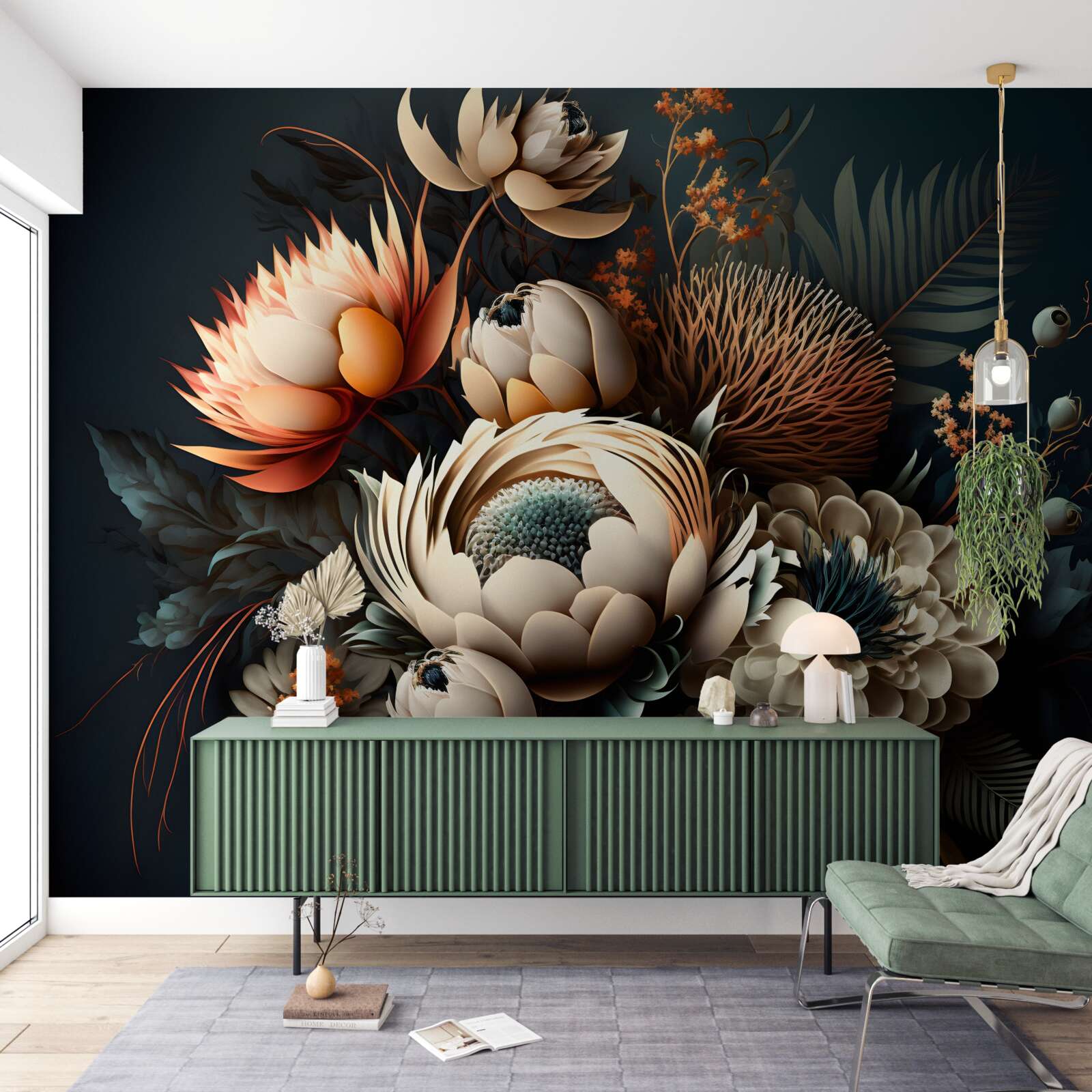 Papier peint bouquet de fleurs d'automne