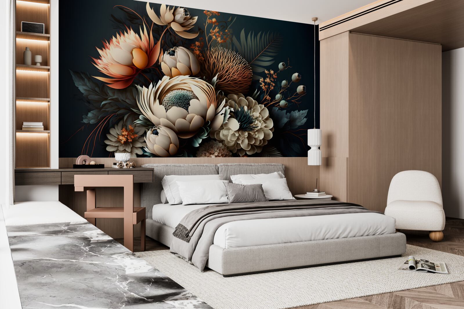 Papier peint bouquet de fleurs d'automne