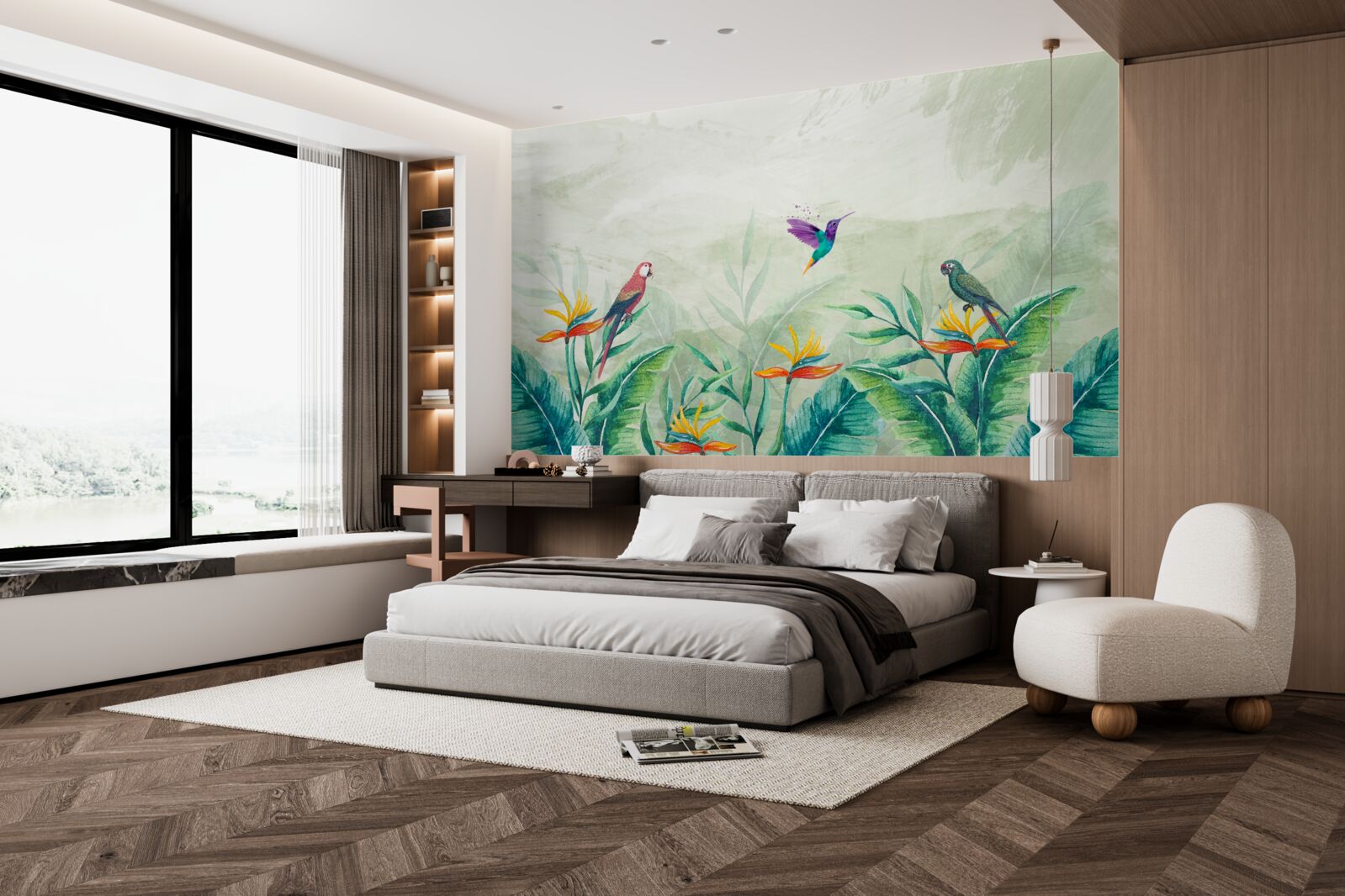 Papier peint les oiseaux se réjouissent le matin