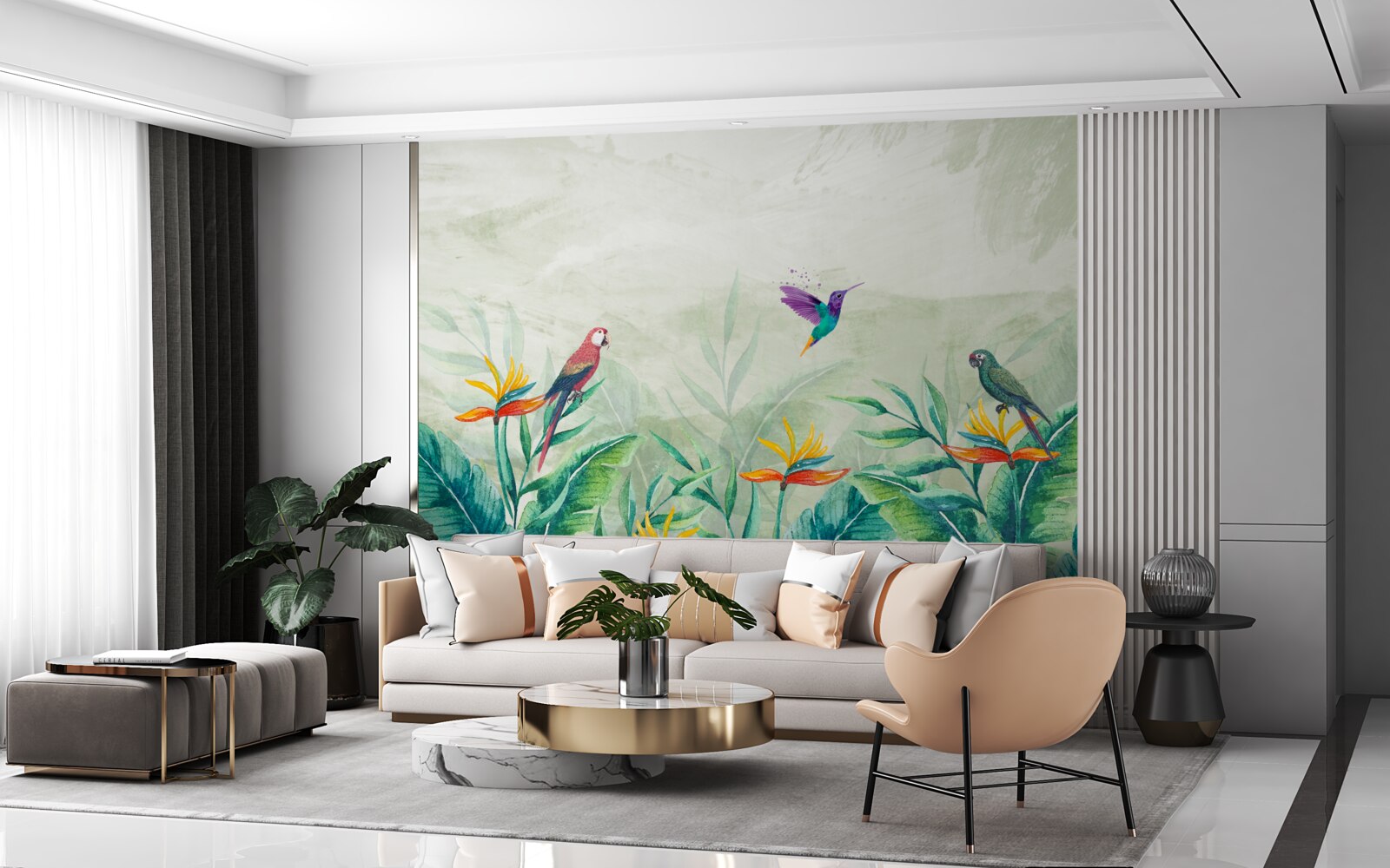 Papier peint les oiseaux se réjouissent le matin