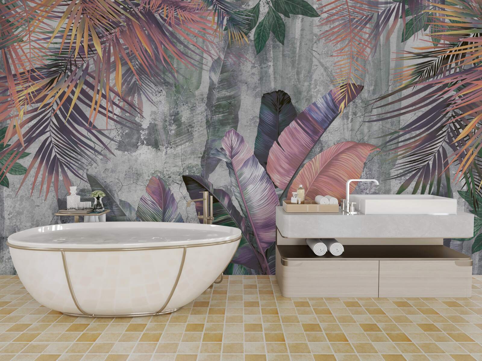 Papier peint Tropiques luxuriants lors d'une averse