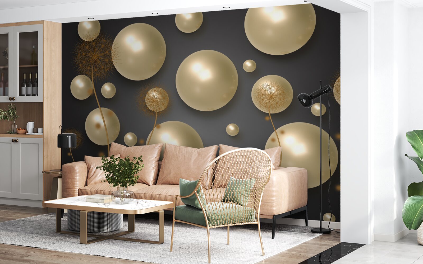 Papier peint abstraction tridimensionnelle en forme de mille-pattes