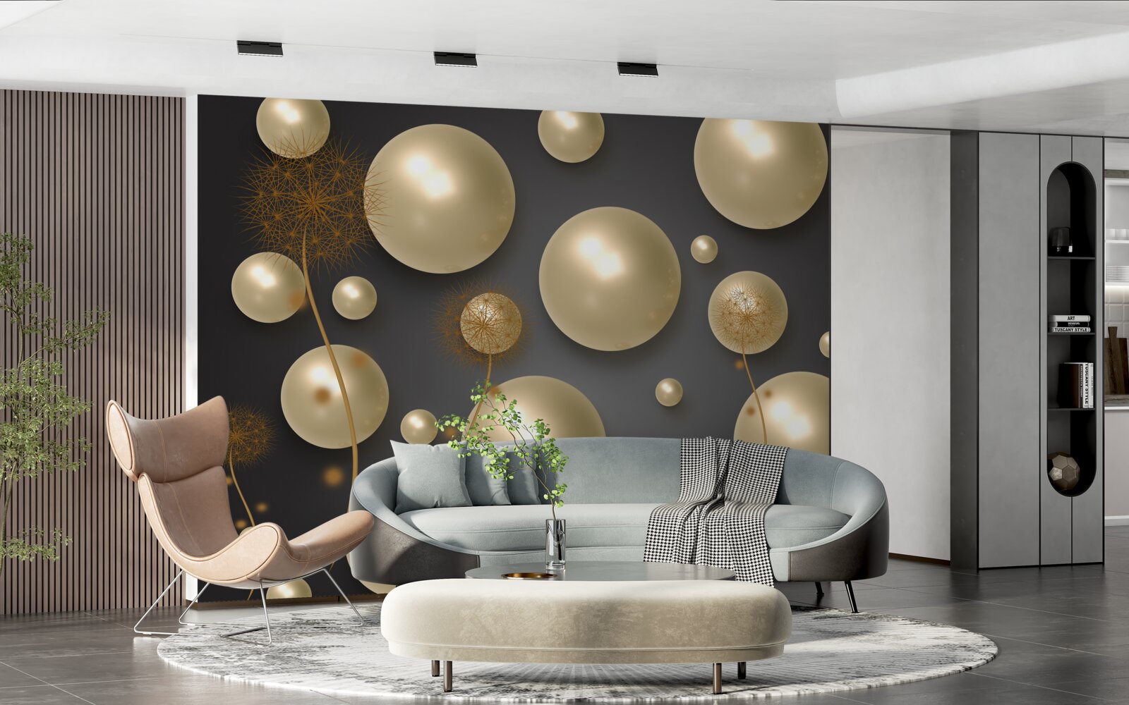 Papier peint abstraction tridimensionnelle en forme de mille-pattes