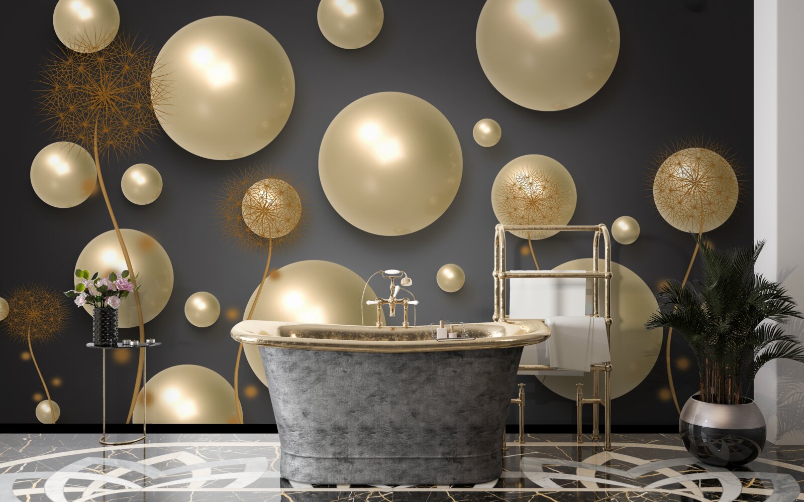 Papier peint abstraction tridimensionnelle en forme de mille-pattes