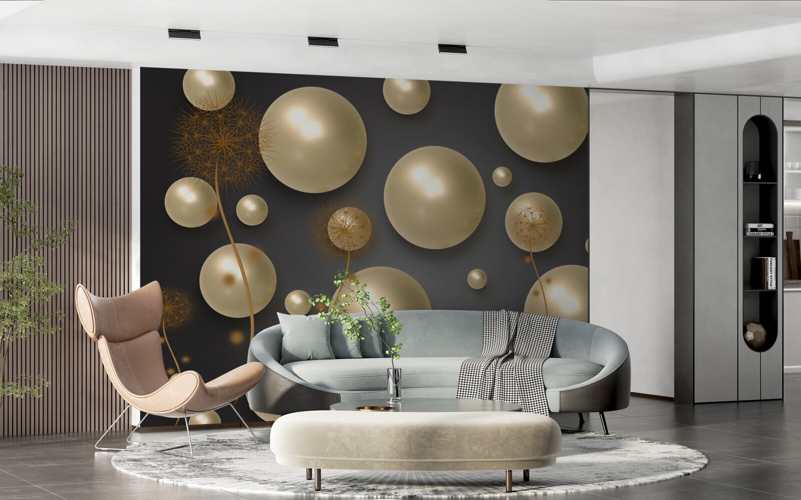 Papier peint abstraction tridimensionnelle en forme de mille-pattes