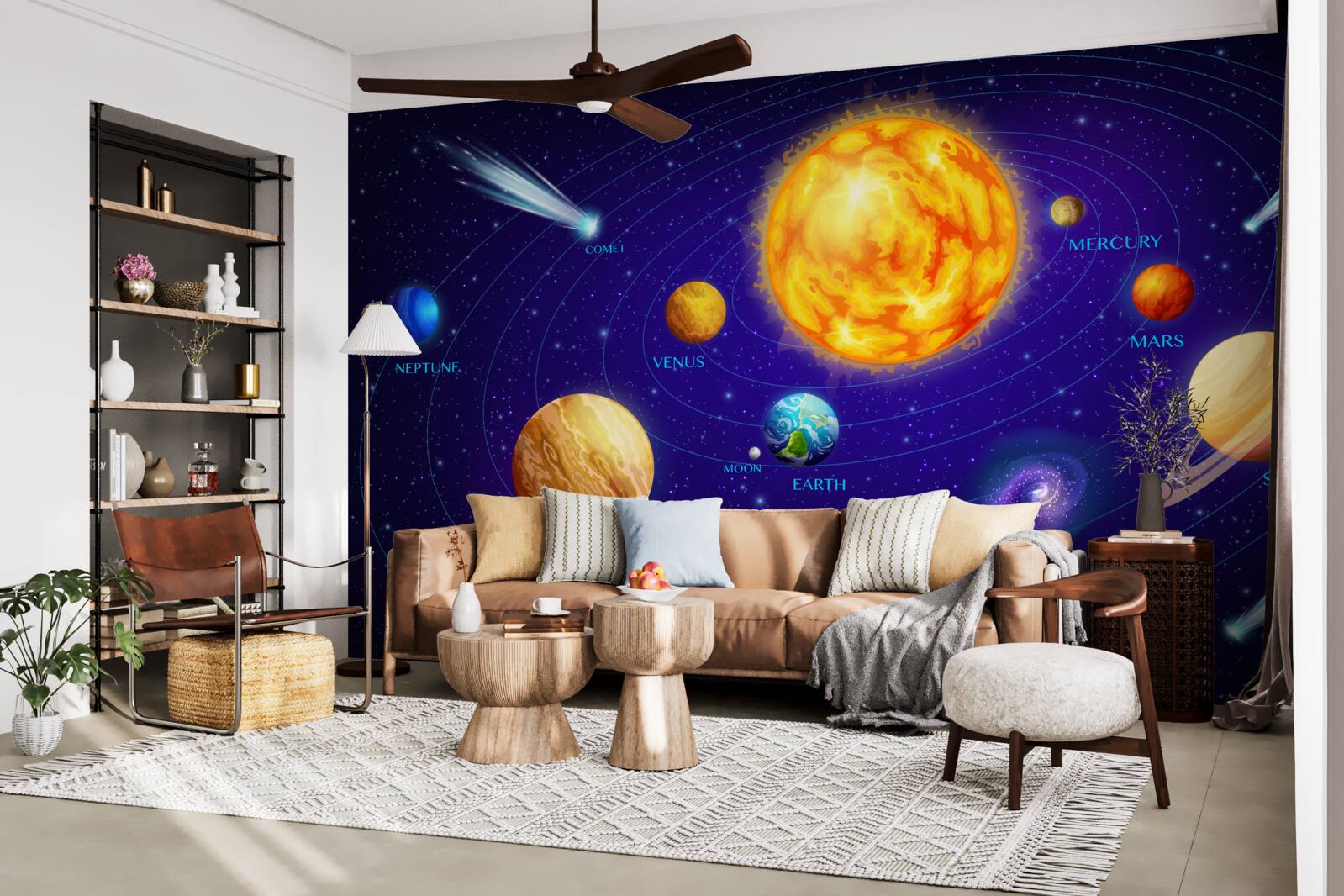 Papier peint la taille des planètes dans l'univers