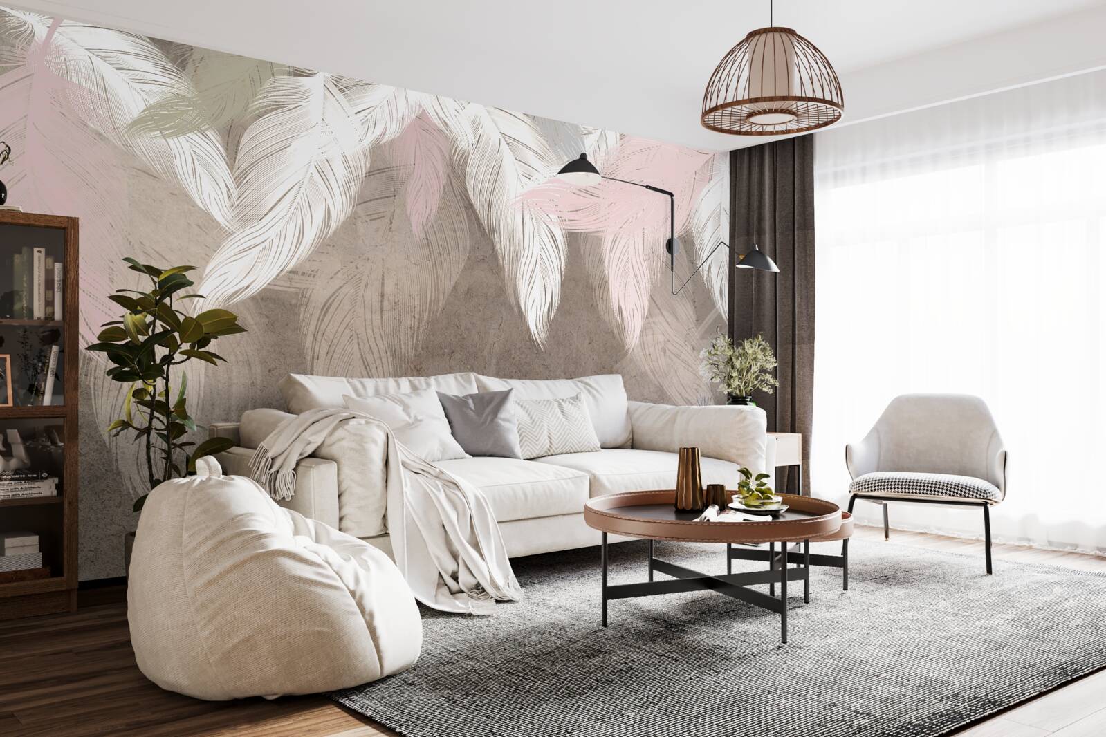 Papier peint les plumes de l'air tombent