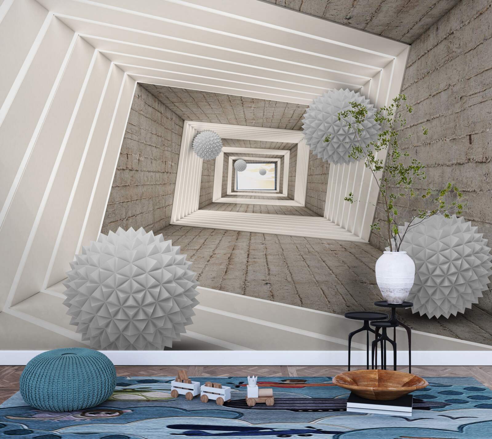 Papier peint tunnel à billes sans fin