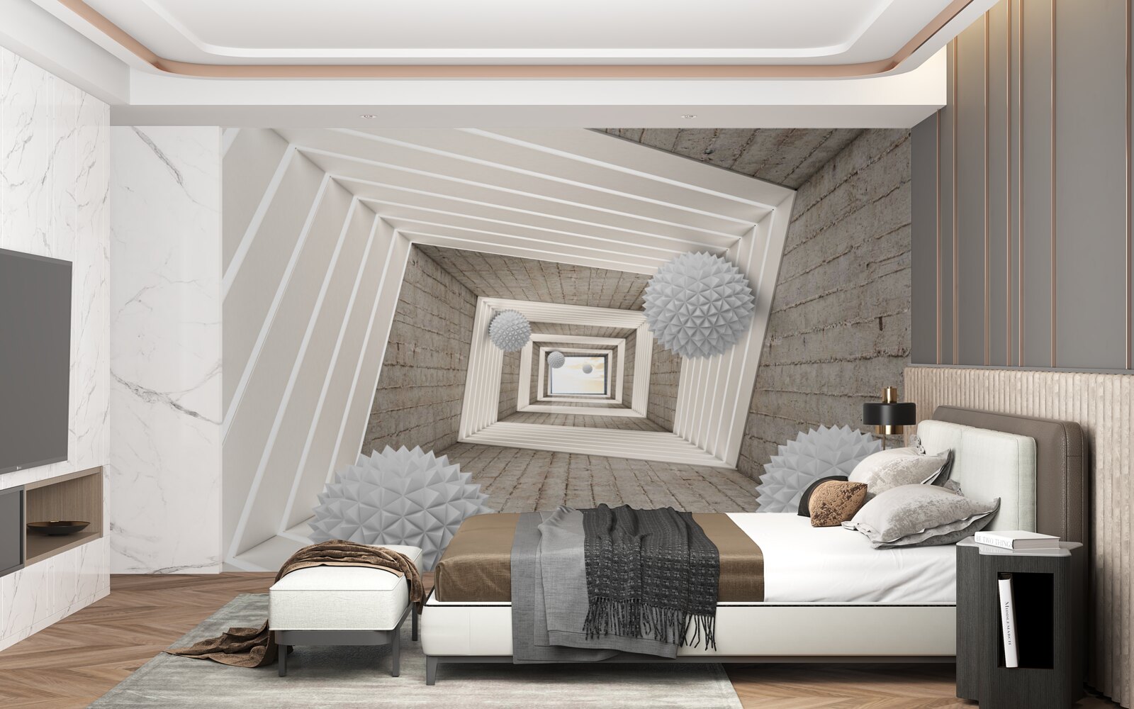 Papier peint tunnel à billes sans fin