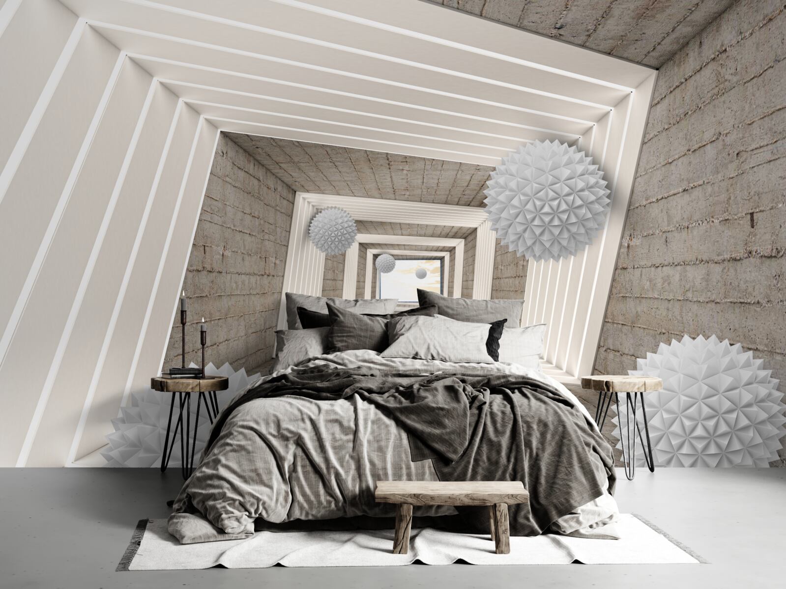 Papier peint tunnel à billes sans fin