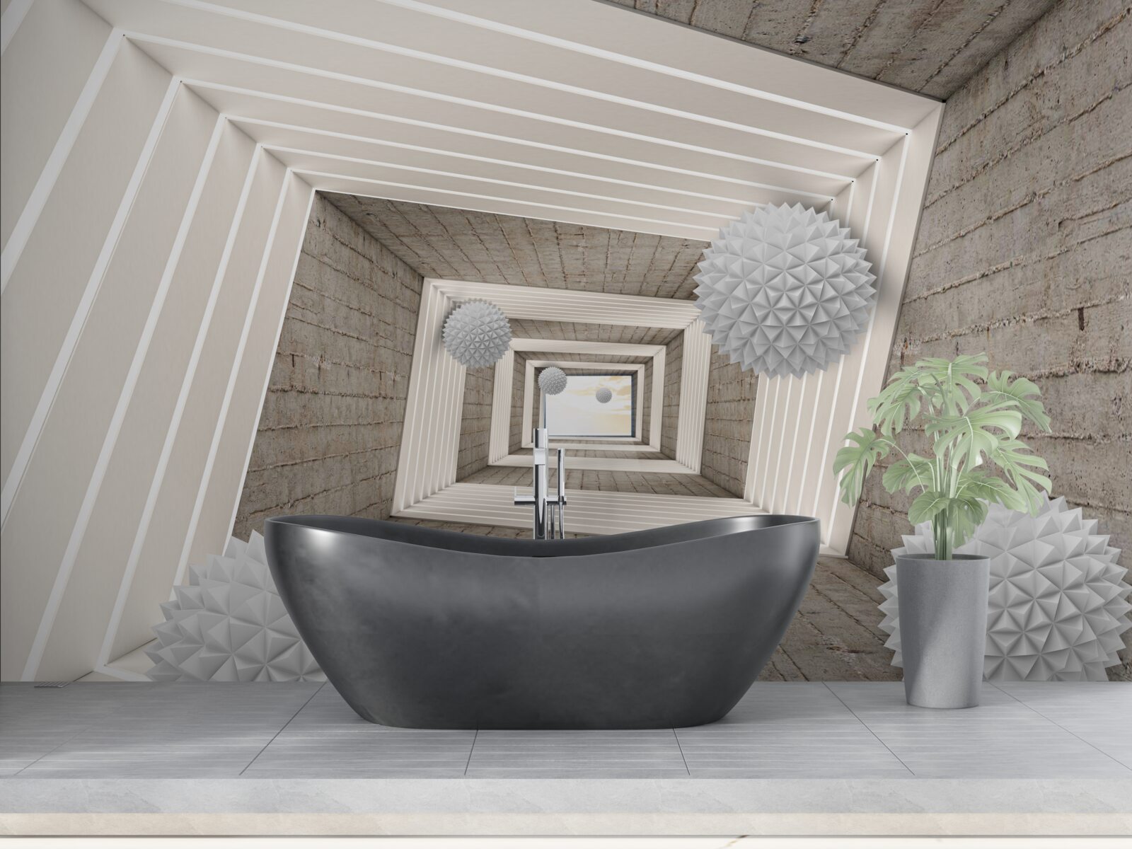 Papier peint tunnel à billes sans fin