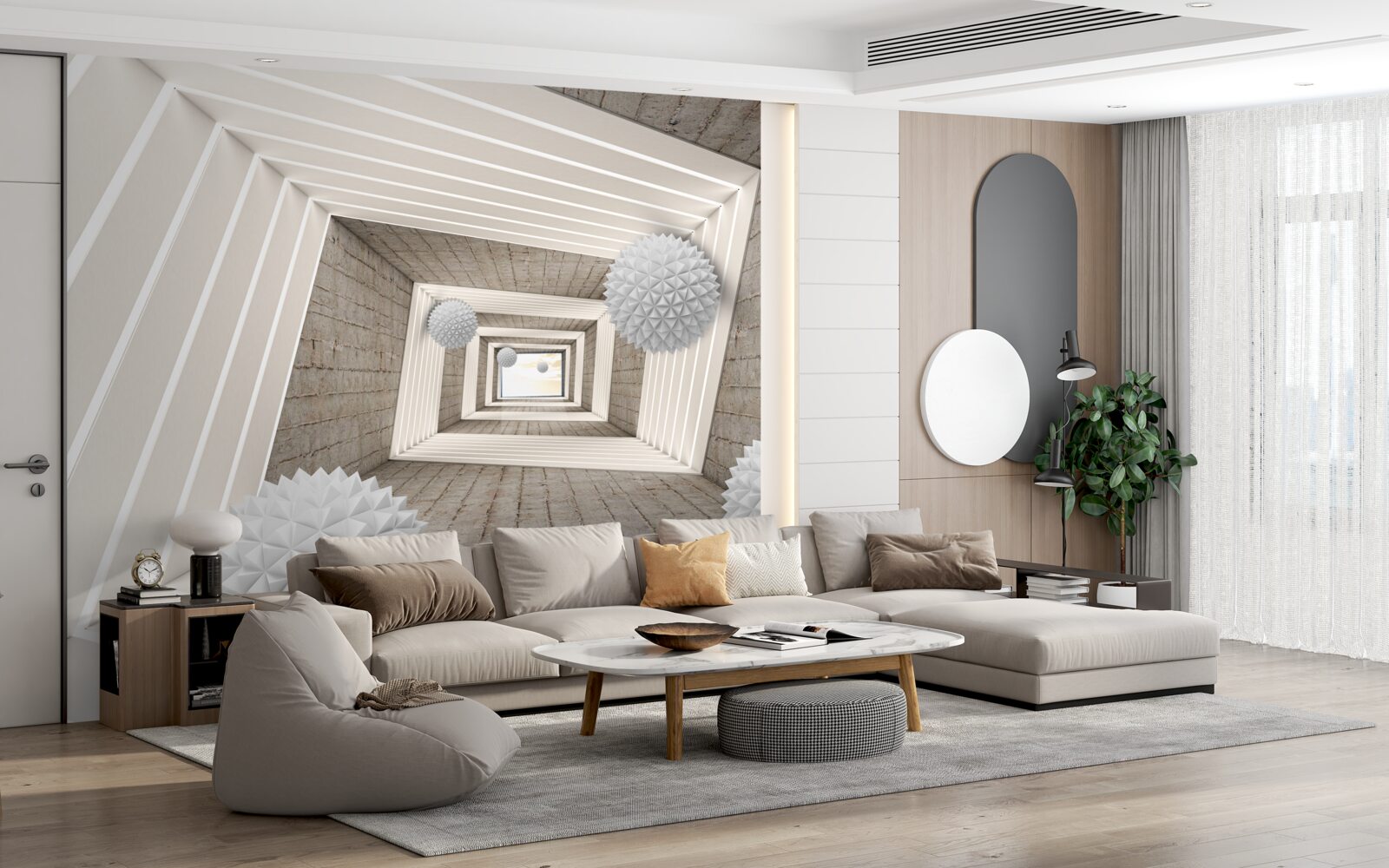 Papier peint tunnel à billes sans fin