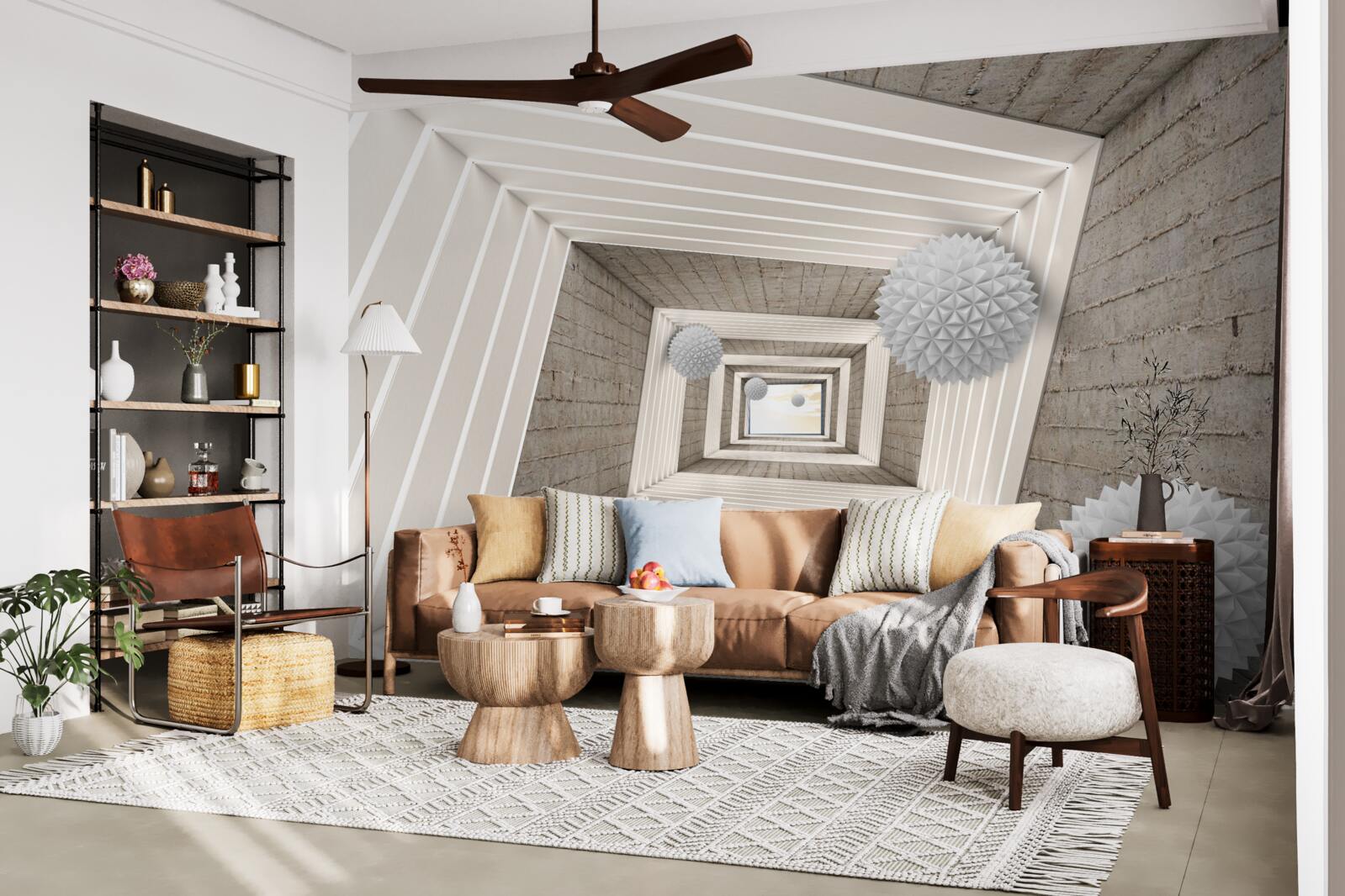 Papier peint tunnel à billes sans fin