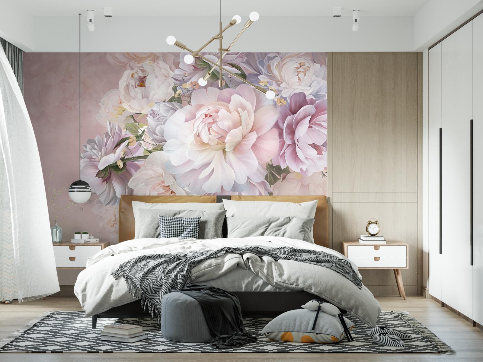 Papier peint composition élégante de fleurs printanières