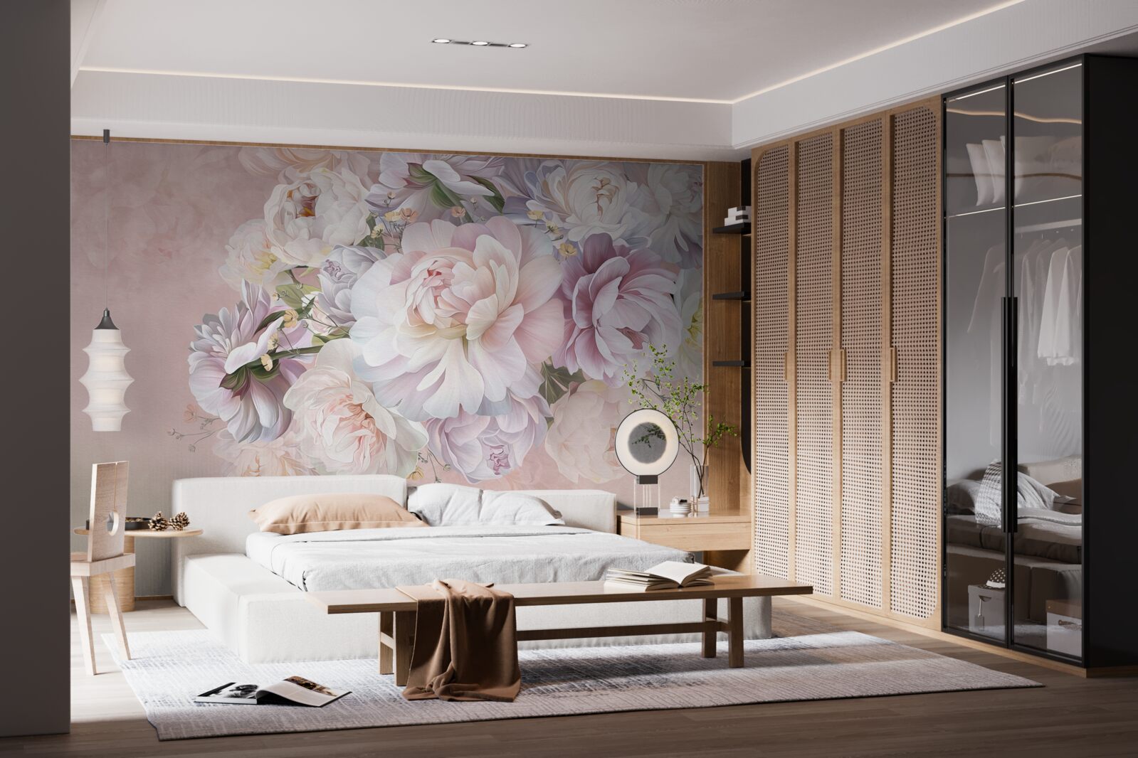 Papier peint composition élégante de fleurs printanières