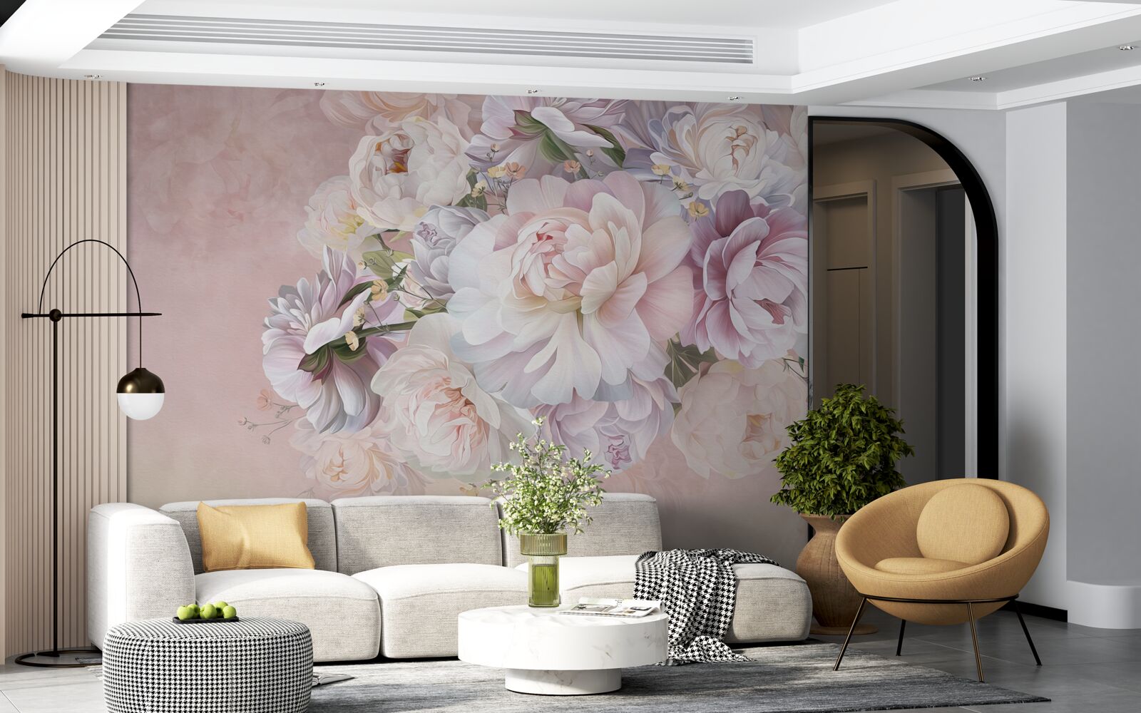 Papier peint composition élégante de fleurs printanières