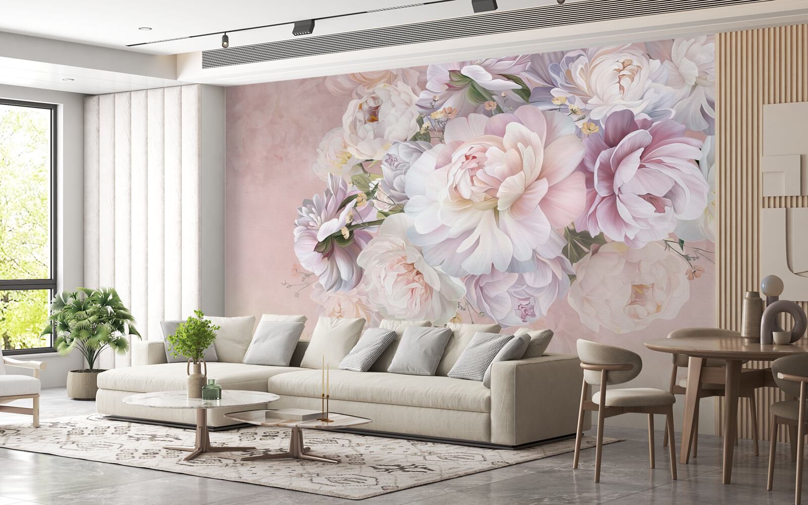 Papier peint composition élégante de fleurs printanières