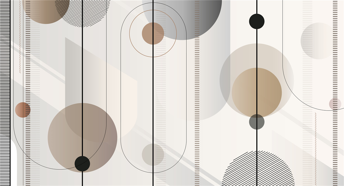 Papier peint lignes légères et cercles abstraits