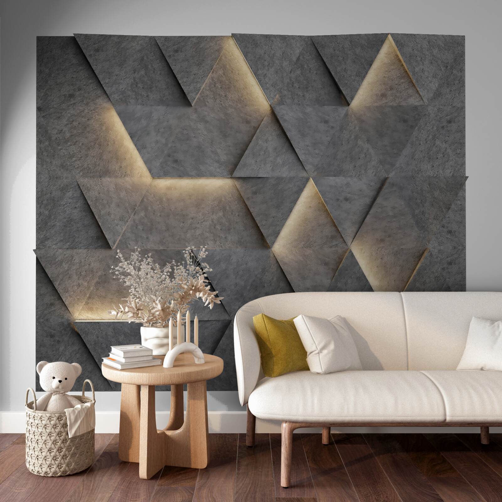 Papier peint Triangles volumétriques lumineux