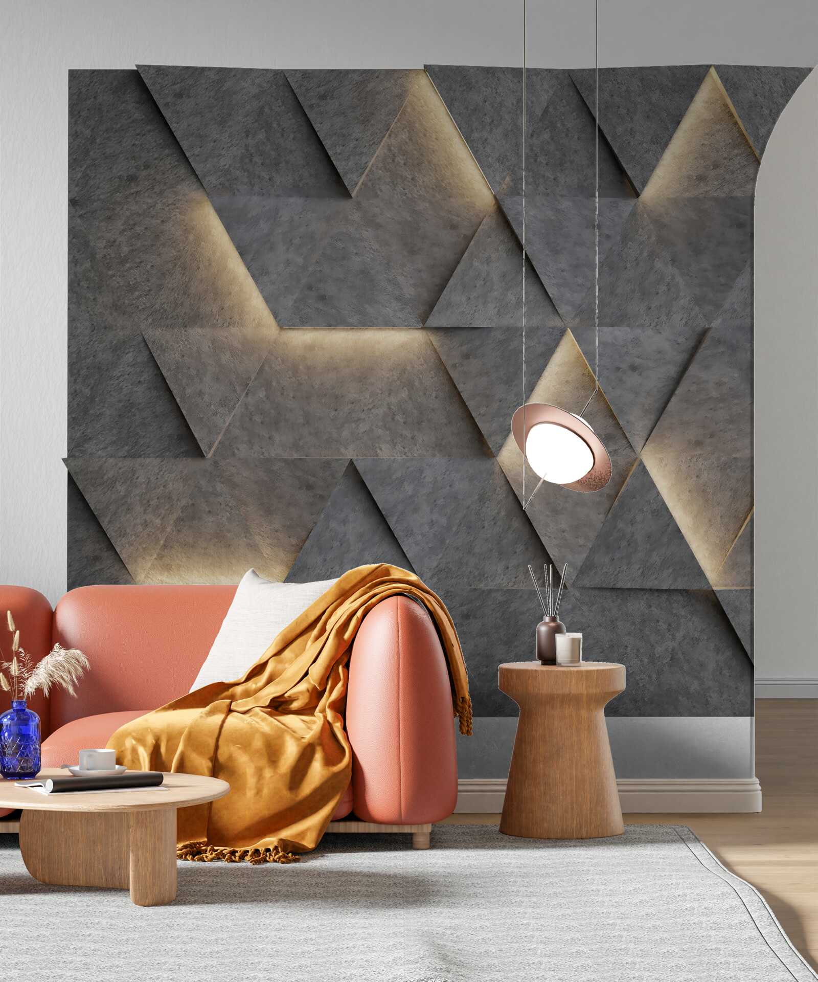 Papier peint Triangles volumétriques lumineux