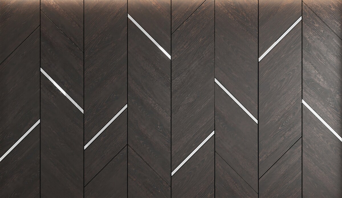 Papier peint le parquet est noir avec des rayures blanches