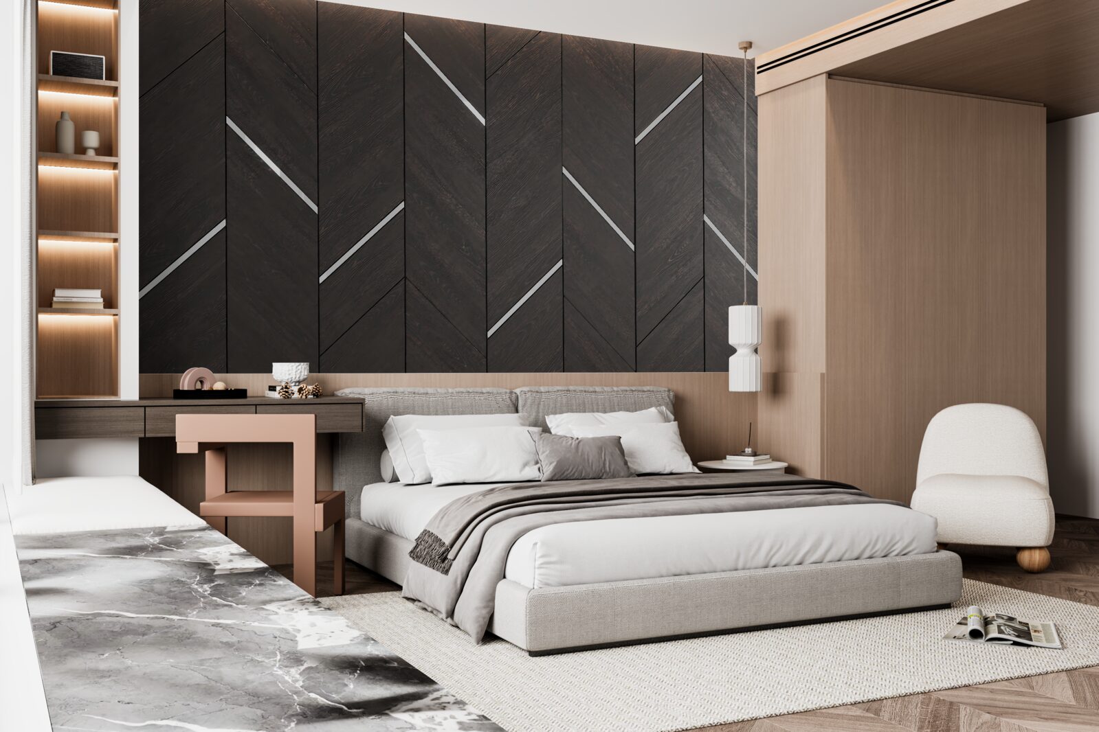 Papier peint le parquet est noir avec des rayures blanches