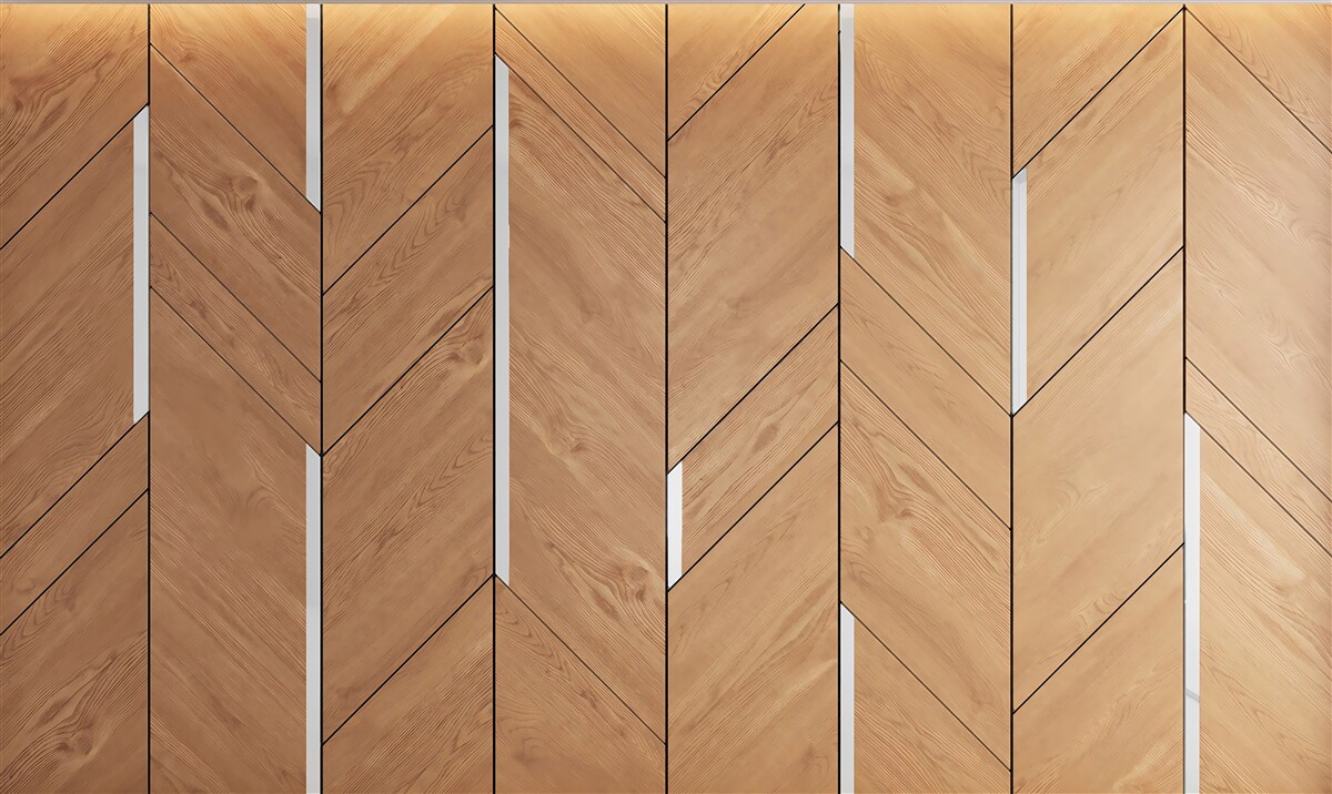 Papier peint parquet brun avec éclairage intégré