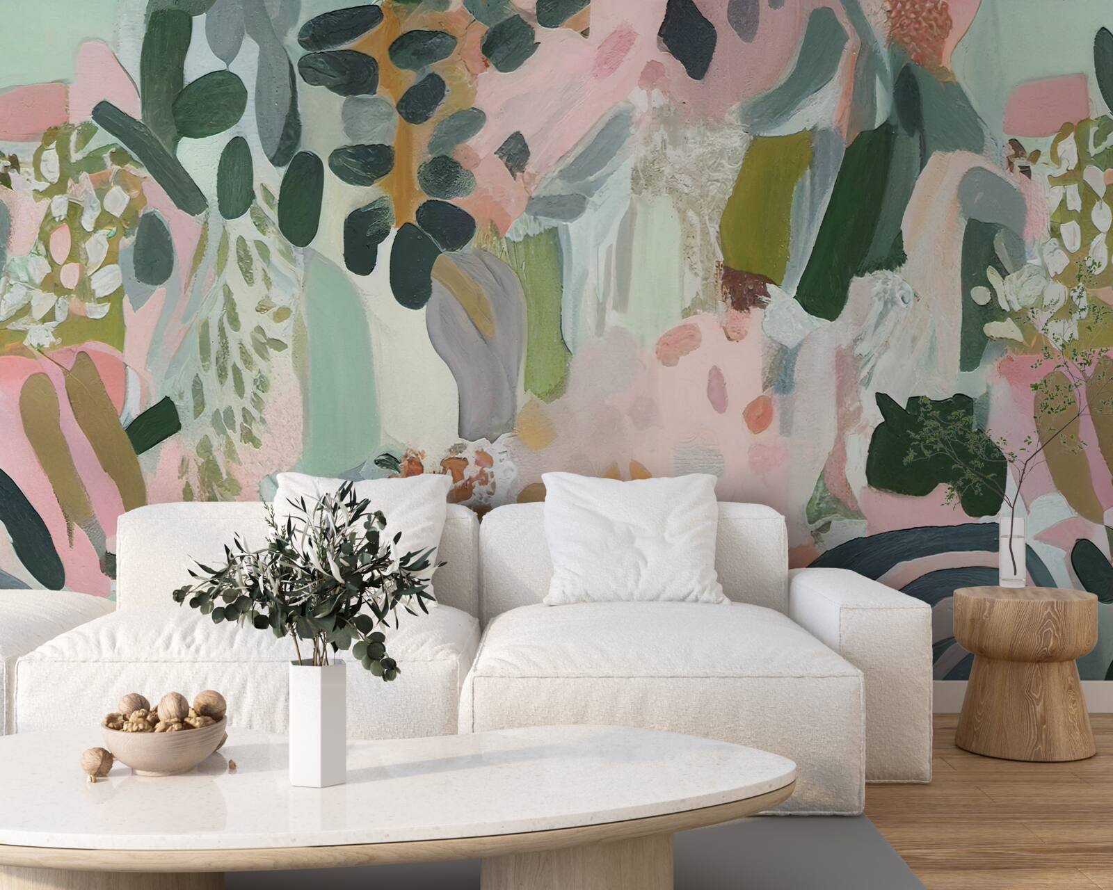 Papier peint feuilles de la jungle dans un style abstrait