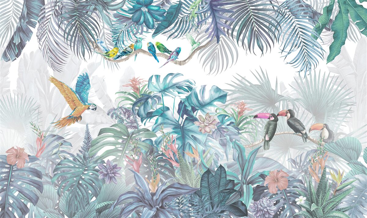 Papier peint forêt pendant une averse