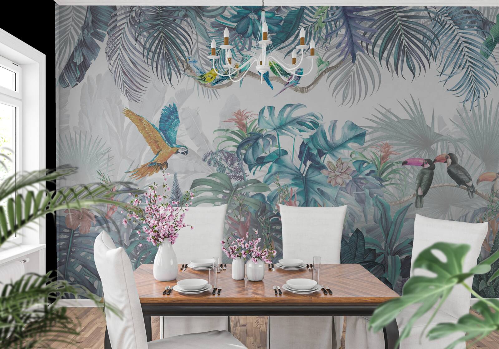 Papier peint forêt pendant une averse