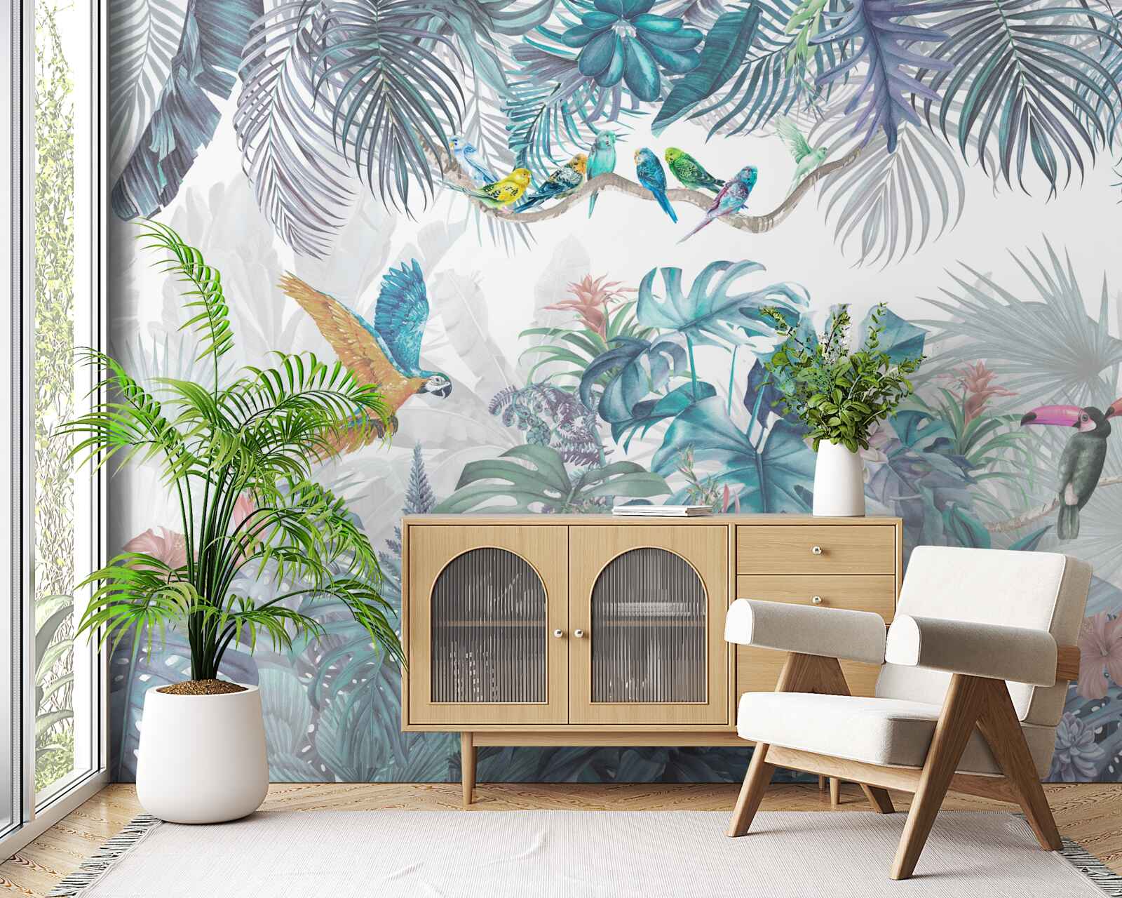 Papier peint forêt pendant une averse