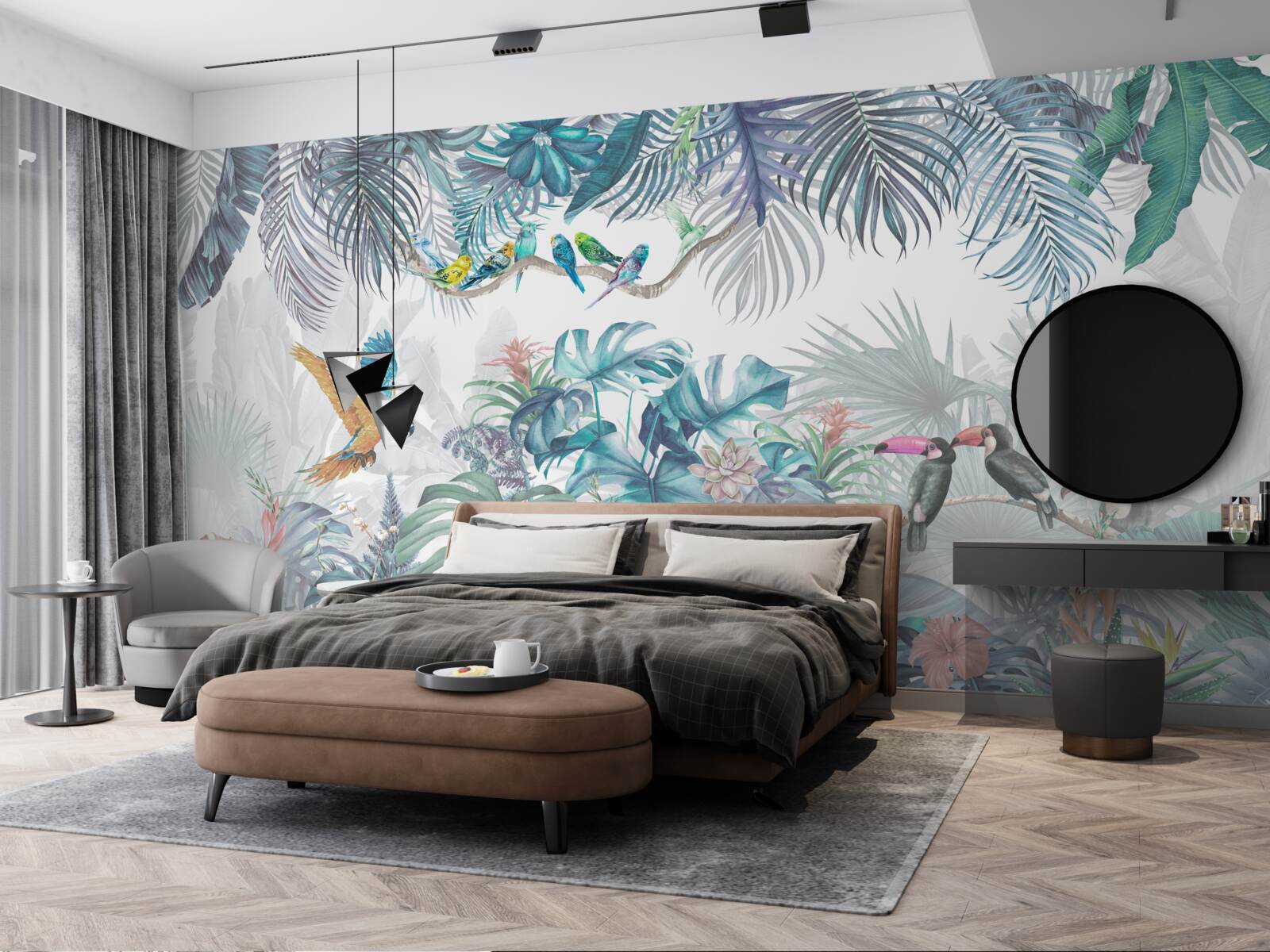 Papier peint forêt pendant une averse