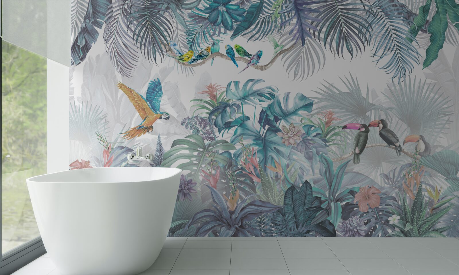 Papier peint forêt pendant une averse