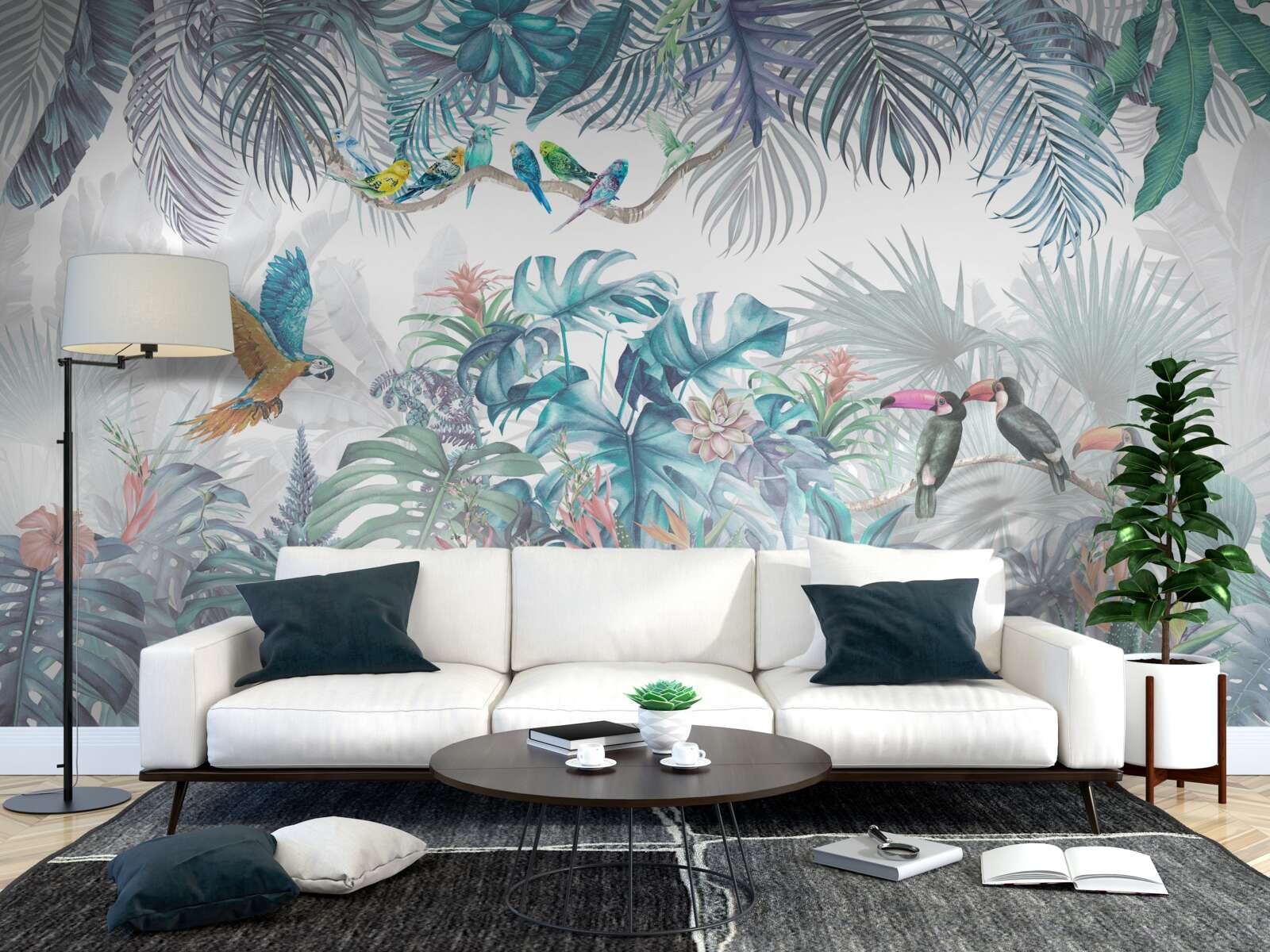 Papier peint forêt pendant une averse