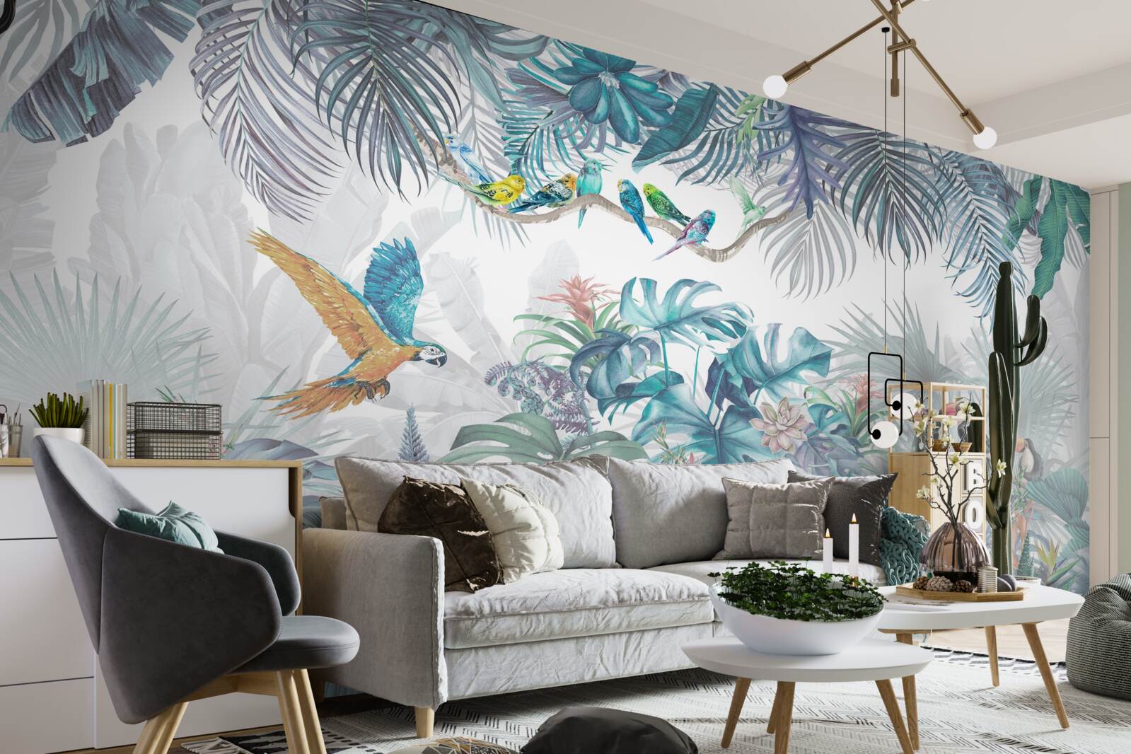 Papier peint forêt pendant une averse