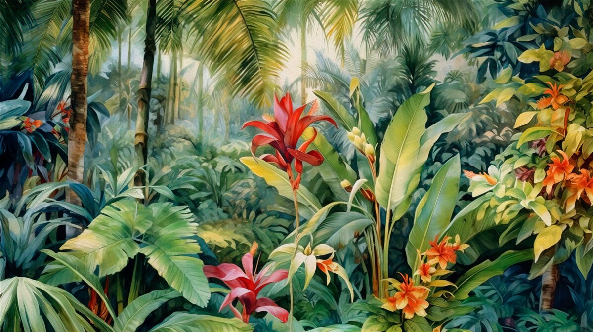 Papier peint une incroyable variété de flore tropicale